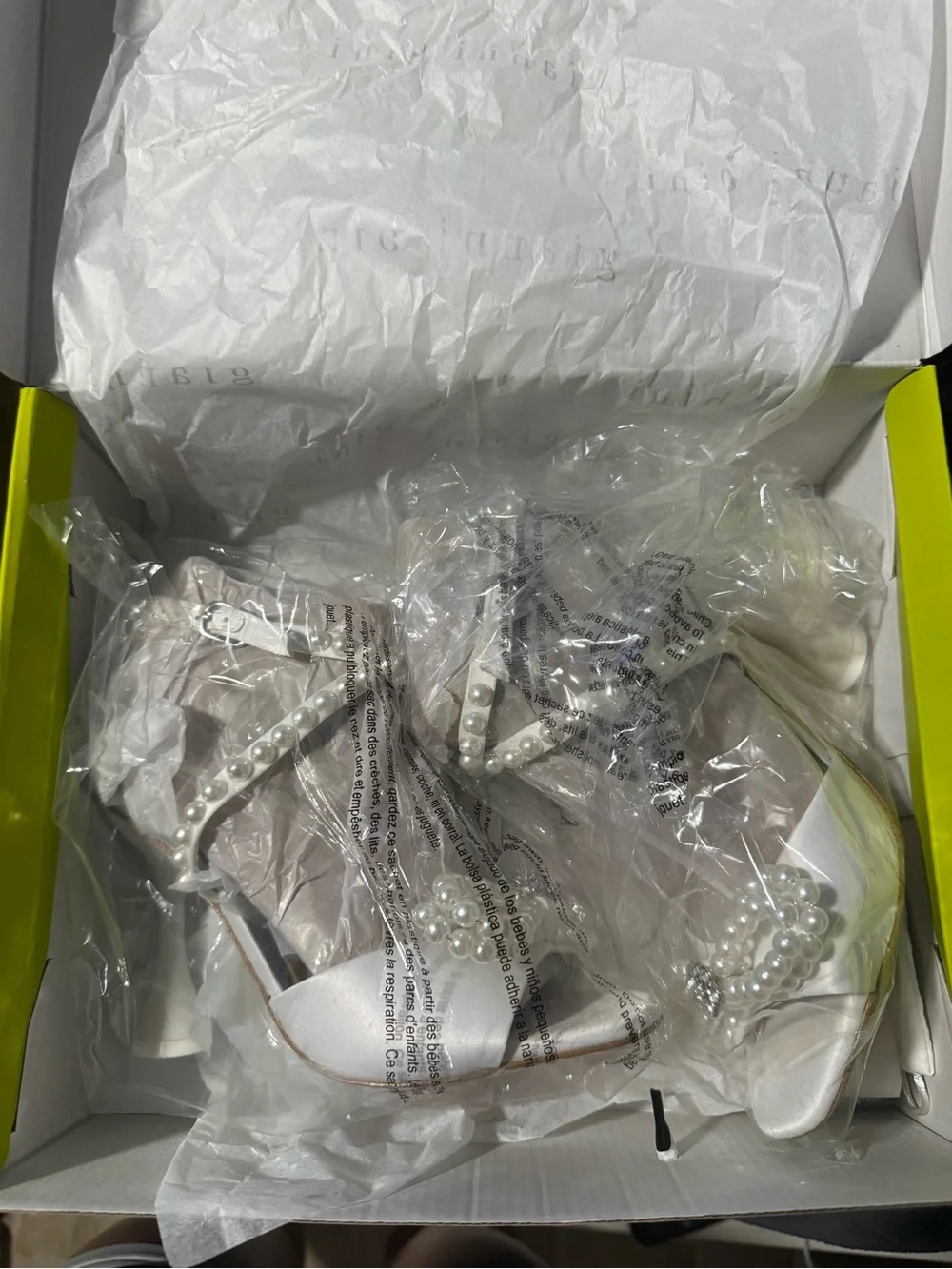Gianni Bini White Pearl Bow Slingback Heels